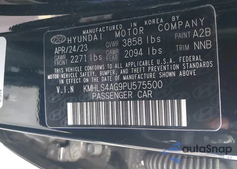 2023 Hyundai Elantra Sel from USA, damaged, VIN KMHLS4AG9PU575500
